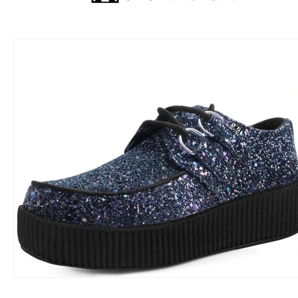 T.U.K BLACK JEWELS GLITTER VIVA MONDO CREEPERS US WMN 5 EU 36 NEW Dark Princess